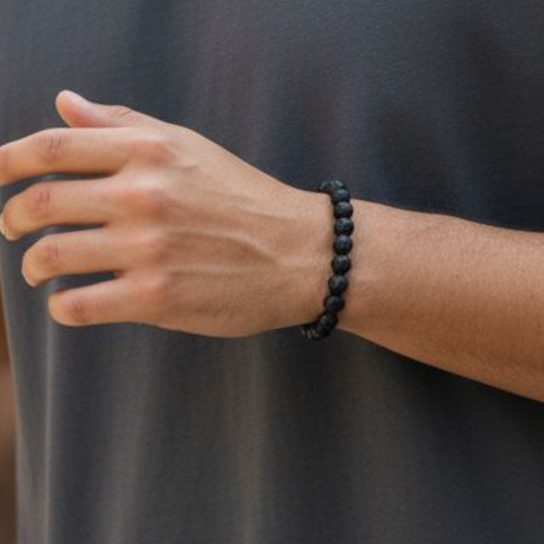 Bracelet Force Tranquille – Pierres de Lave Véritables & Lien d'Ancrage