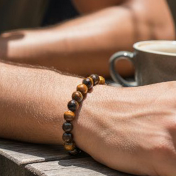 Bracelet Bouclier de Force – Véritables Pierres Œil de Tigre