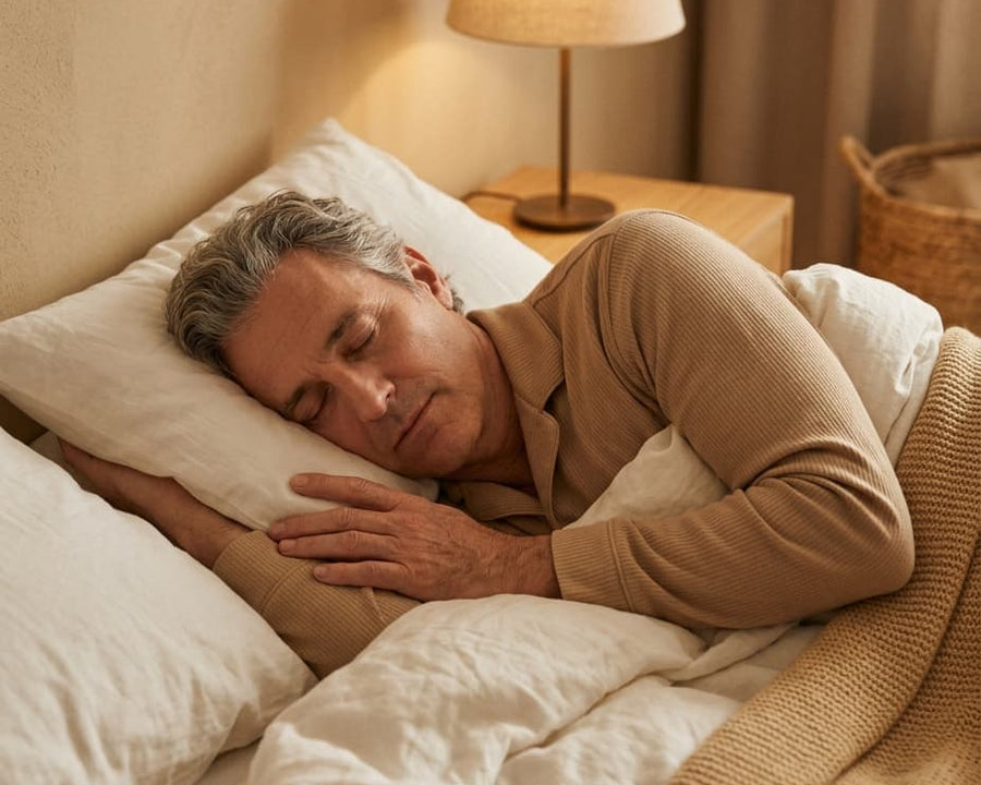 Homme apaisée dormant profondément grâce à l'hypnose pour troubles du sommeil Pézenas